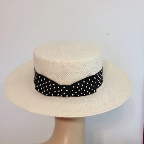 Woman's Tinatoo Vintage White Straw Hat - Picture 3 of 4